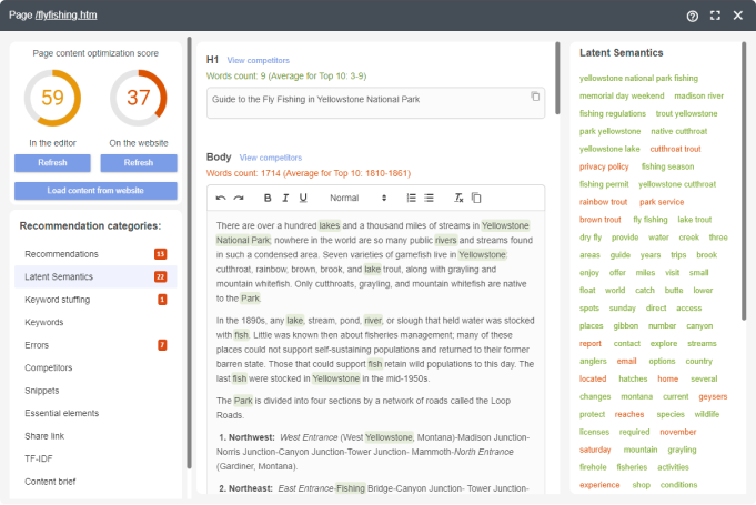 Şunu sağlayın your content contains the right keywords