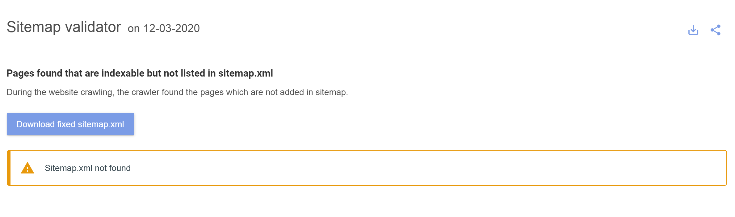Labrika'nın hatasız sitemap.xml dosyasını indirme özelliği